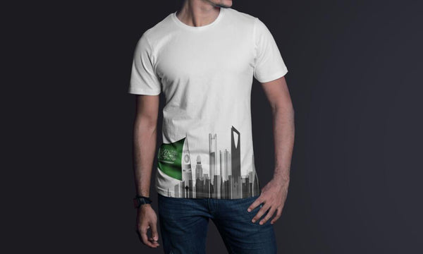 "Saudi Arabia City Flag " White T-shirt