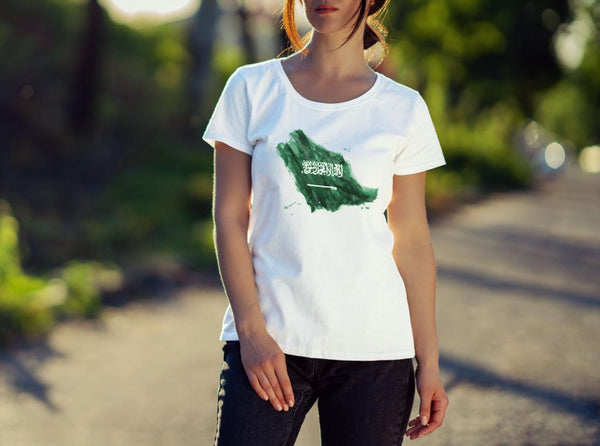 "Saudia Map" White T-Shirt